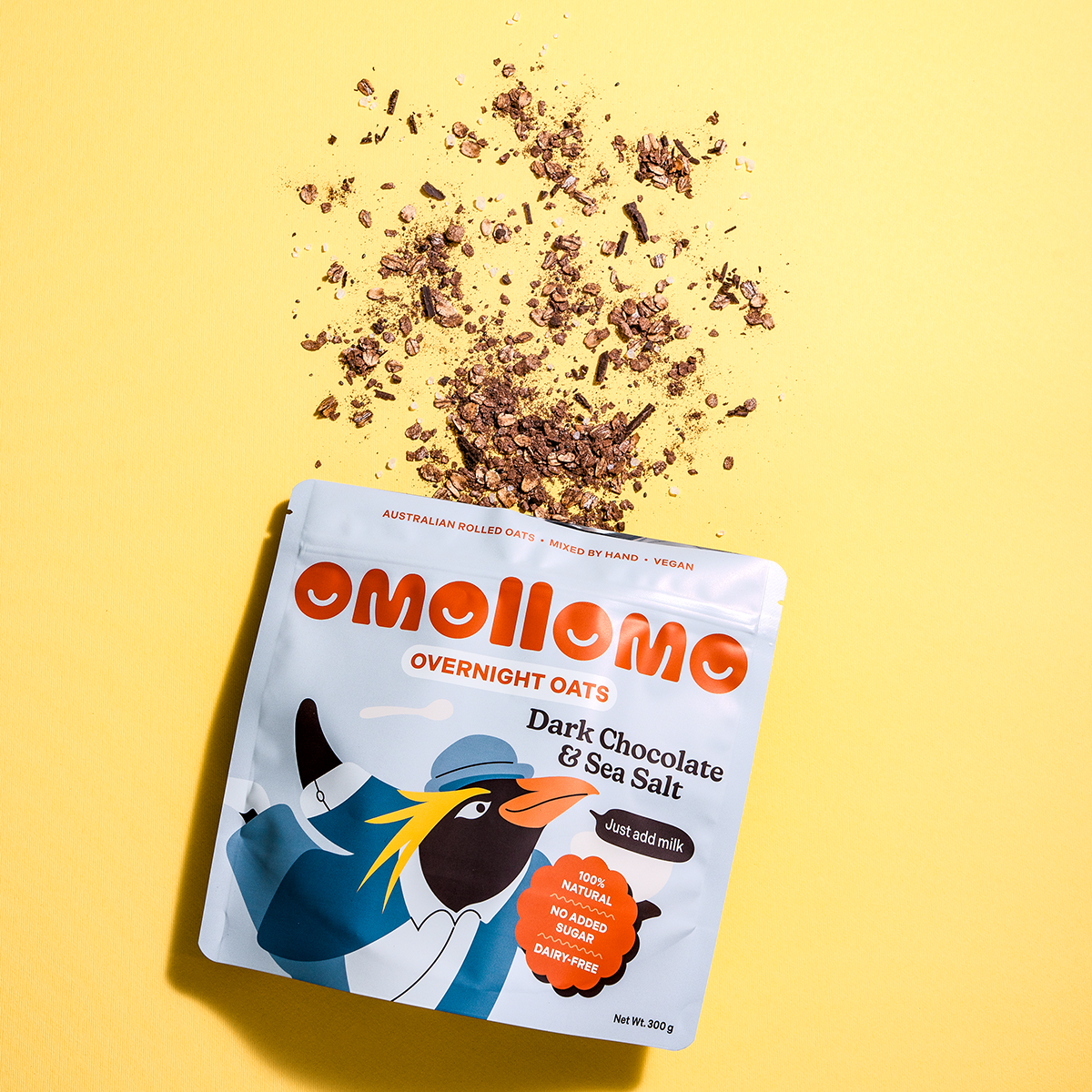 Dark chocolate and sea salt - Omollomo overnight oats ingredients