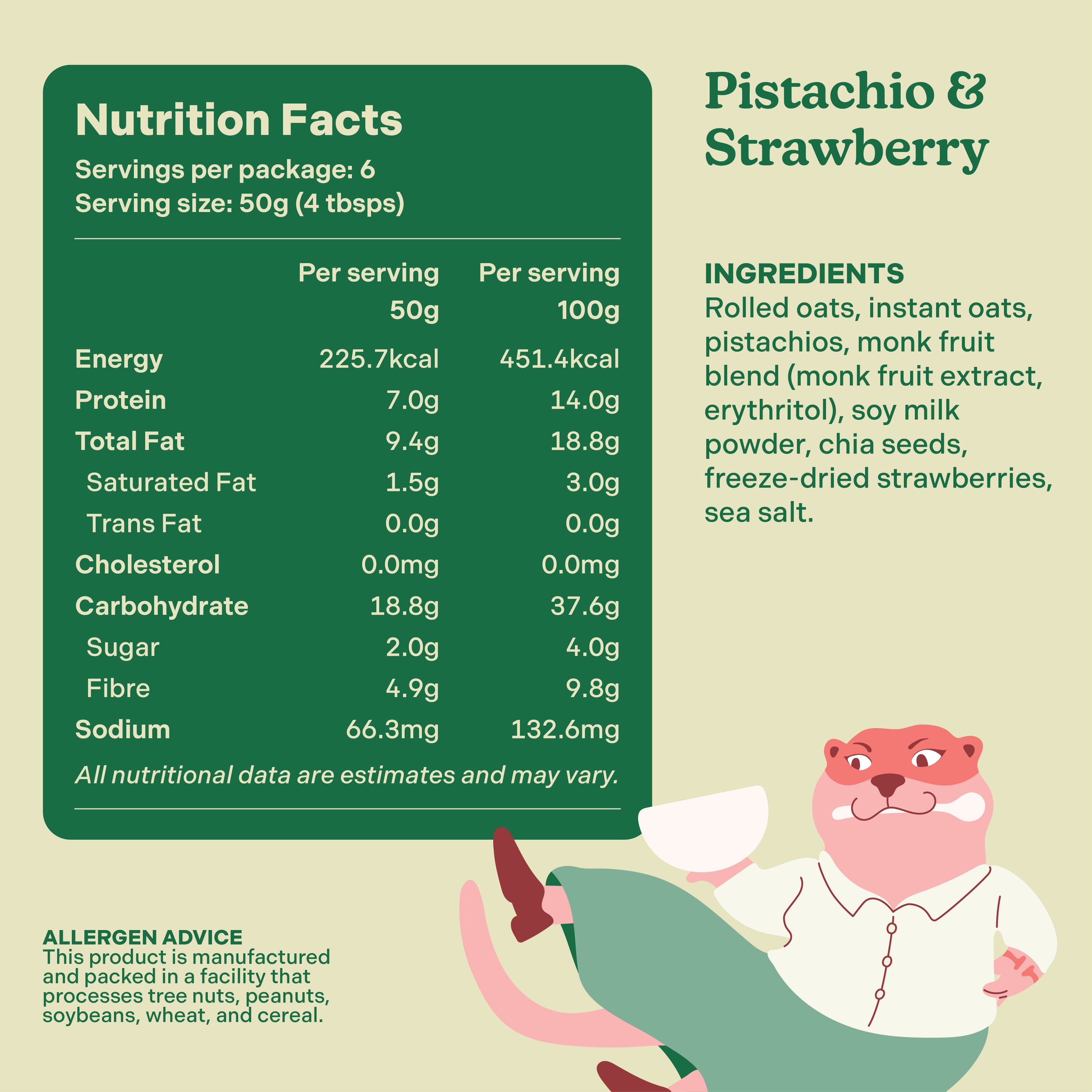 Pistachio & Strawberry Overnight Oats