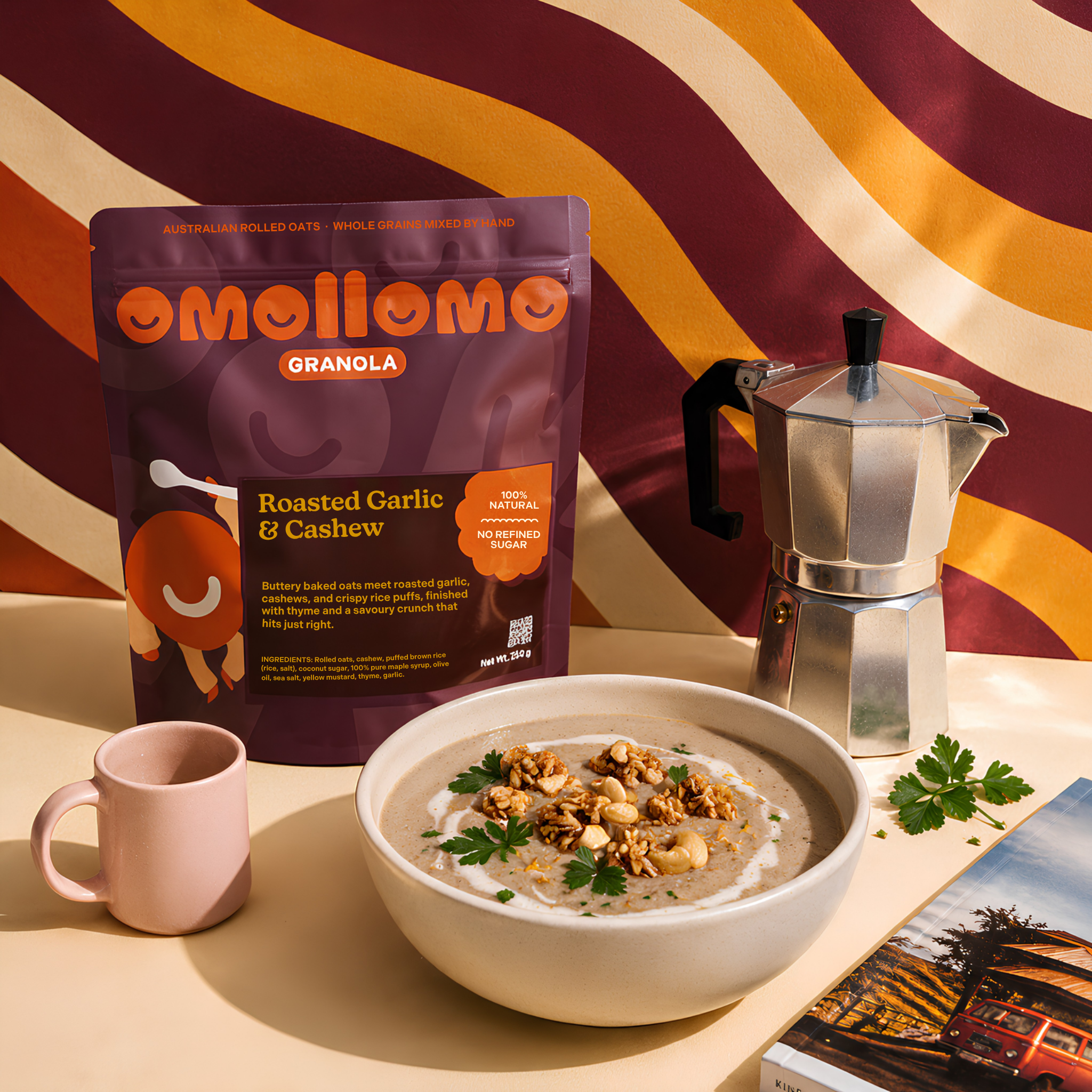 Roasted Garlic & Cashew Savoury Granola (250g)